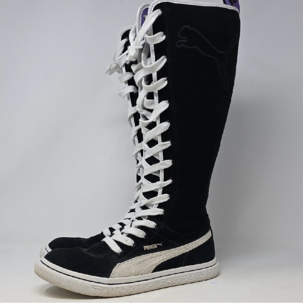 Puma Women's Black and White Knee-High Sneakers